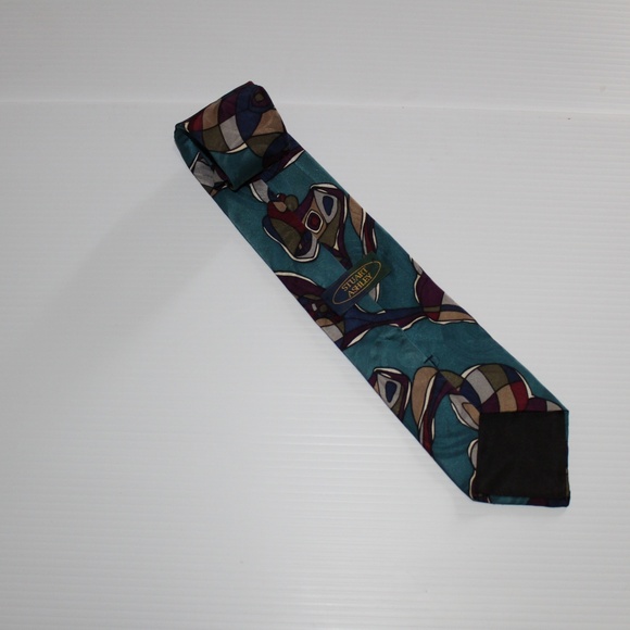 Mens Tie, Stuart Ashley, Abstract Aqua, 100% silk - Picture 2 of 5